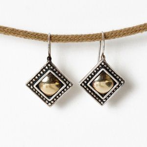 Designer Silver and 14K Gold Earrings